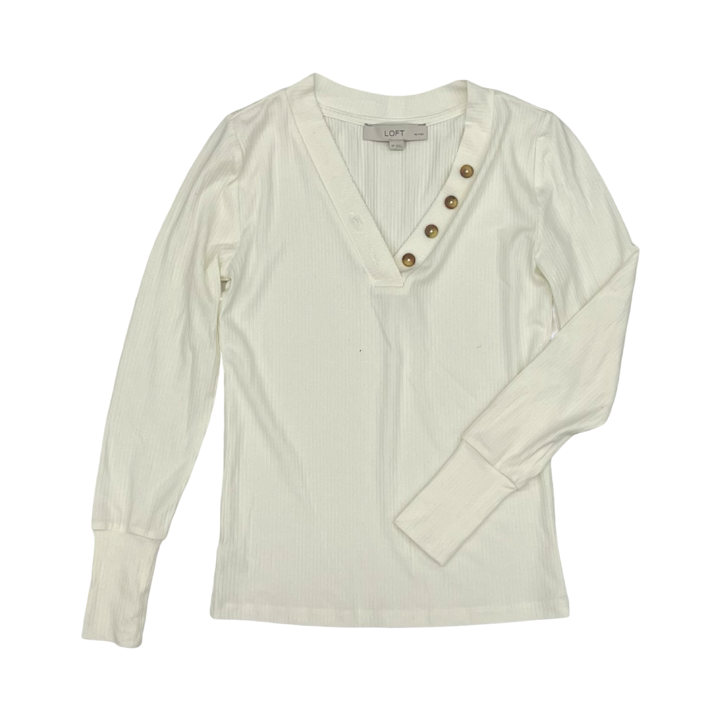 Top Ls By Loft In Cream, Size:Sp