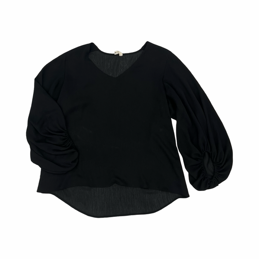 Blouse Ls By Tyche In Black, Size:L
