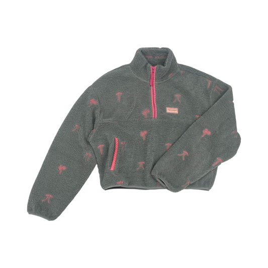 Sweatshirt Collar By Simply Southern In Grey & Pink, Size:L