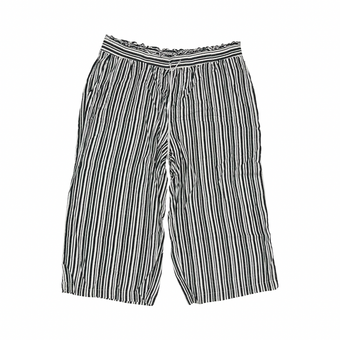 Pants Cropped By Terra & Sky In Black & White, Size:2X