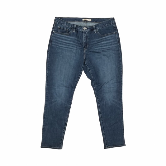Jeans Skinny By Levis In Blue Denim, Size:18