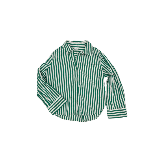 Blouse Ls By Madewell In Green & White, Size:M