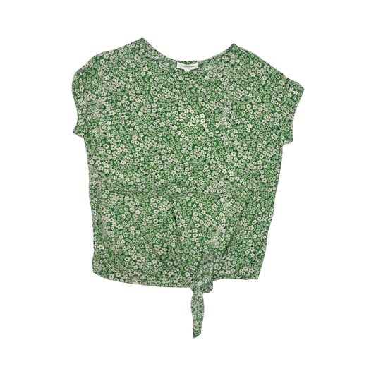 Blouse Ss By Beachlunchlounge In Green & White, Size:Xs
