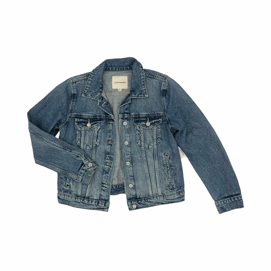 Jacket Denim By Lucky Brand In Blue Denim, Size:M
