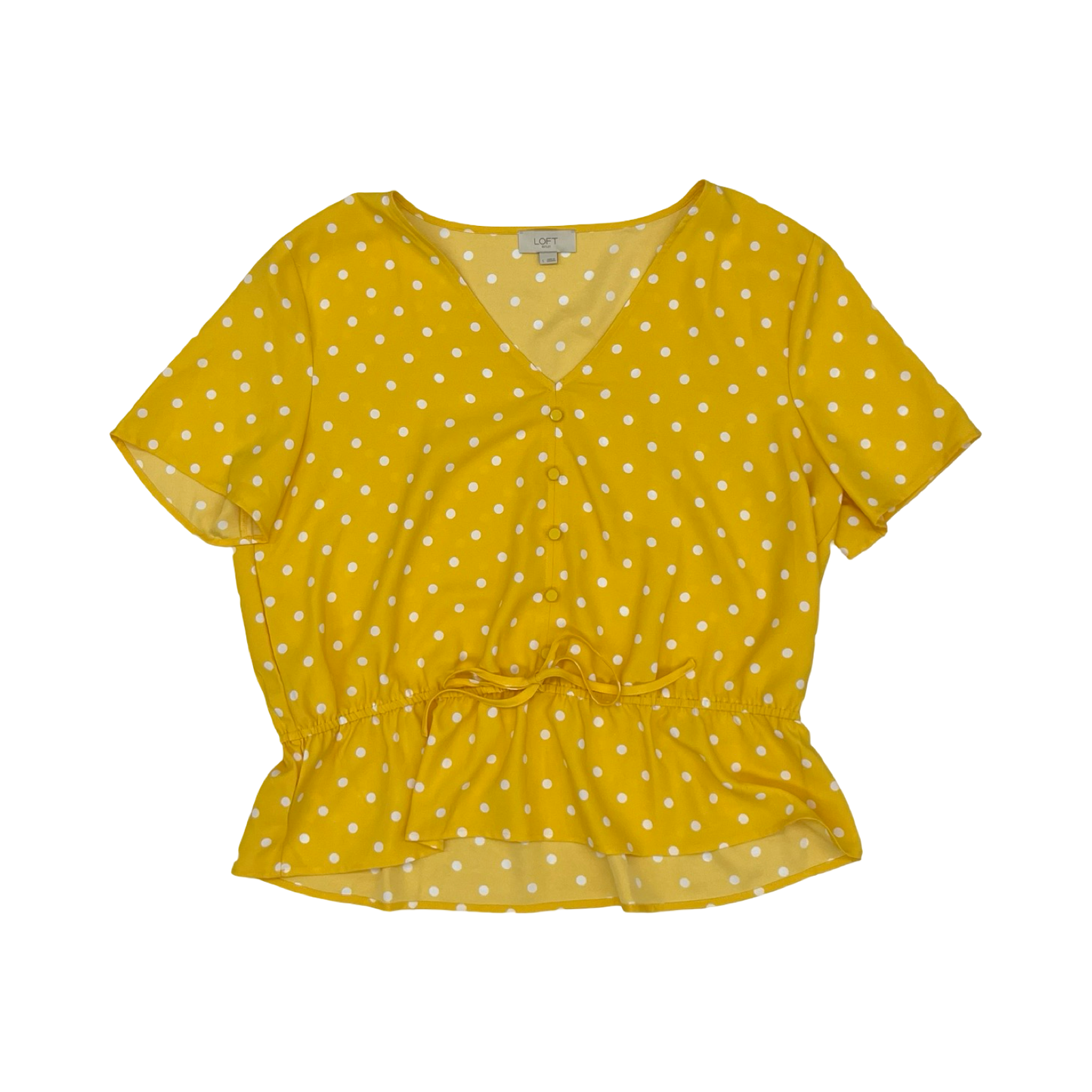 Blouse Ss By Loft In Yellow, Size:L
