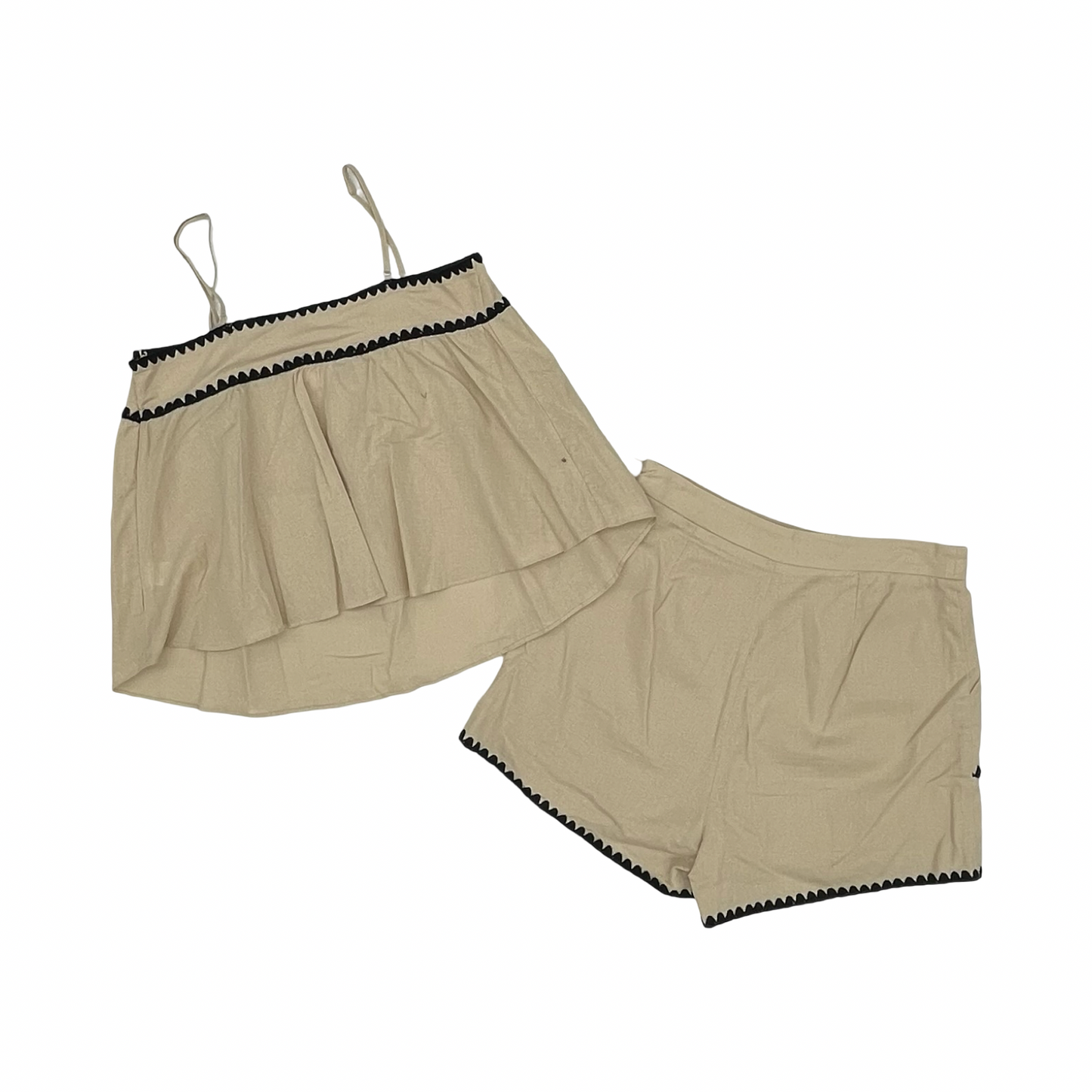 Shorts Set By Urban Daizy In Black & Brown, Size:M