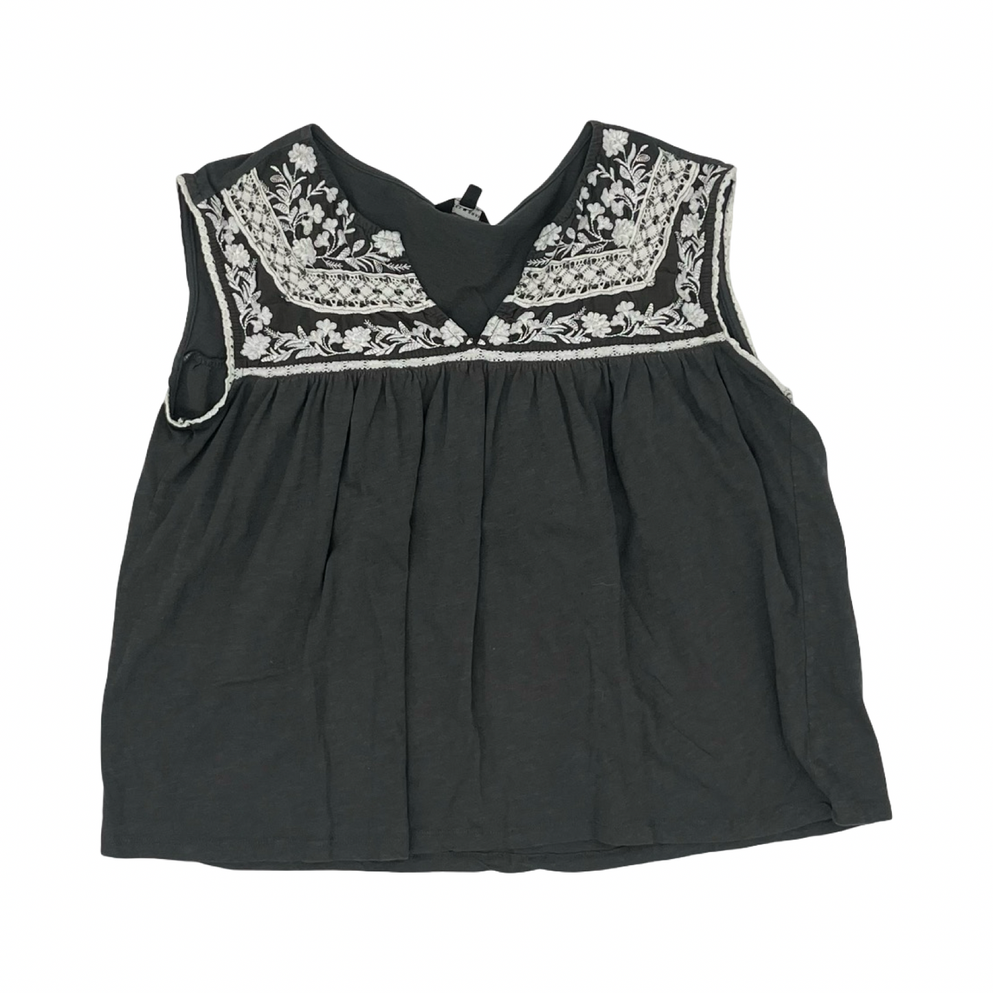 Top Sleeveless By Lucky Brand In Grey, Size:L