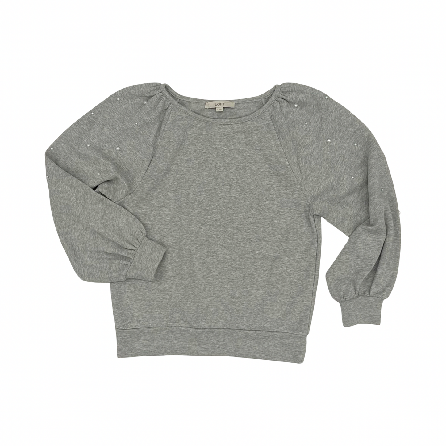 Sweatshirt Crewneck By Loft In Grey, Size:S