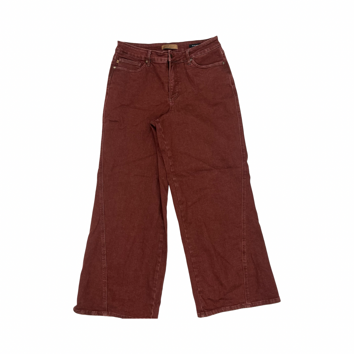 Jeans Wide Leg By Judy Blue In Brown Denim, Size:18