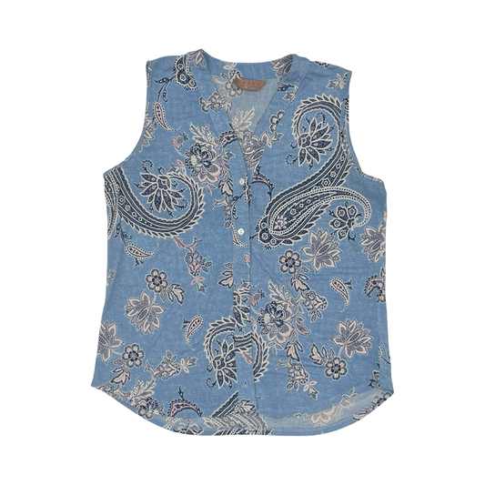 Blouse Sleeveless By Clothes Mentor In Blue, Size:M