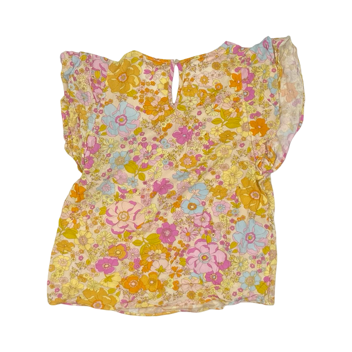 Blouse Ss By Emery Rose In Orange & Pink, Size:M