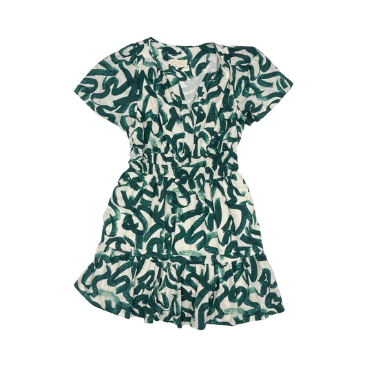 Dress Casual Short By Anthropologie In Cream & Green, Size:M