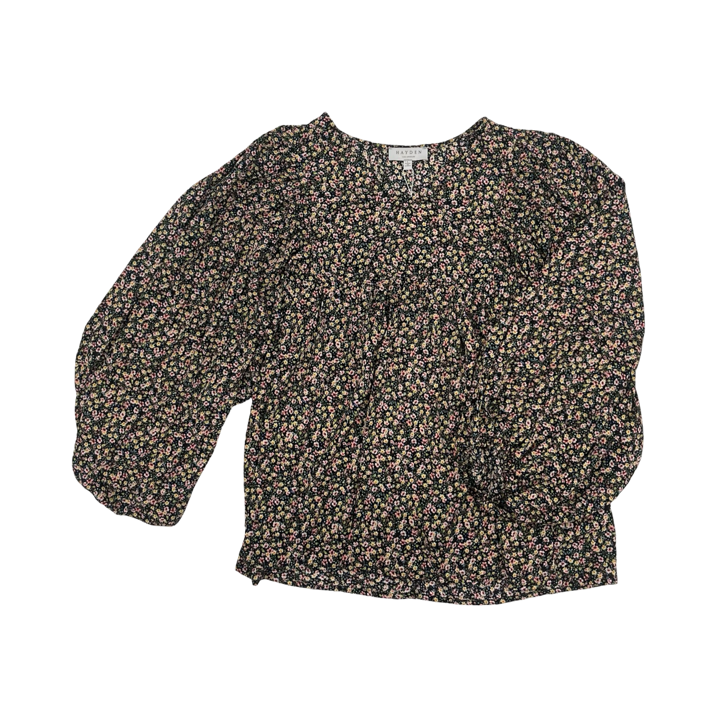 Blouse Ls By Clothes Mentor In Floral Print, Size:L