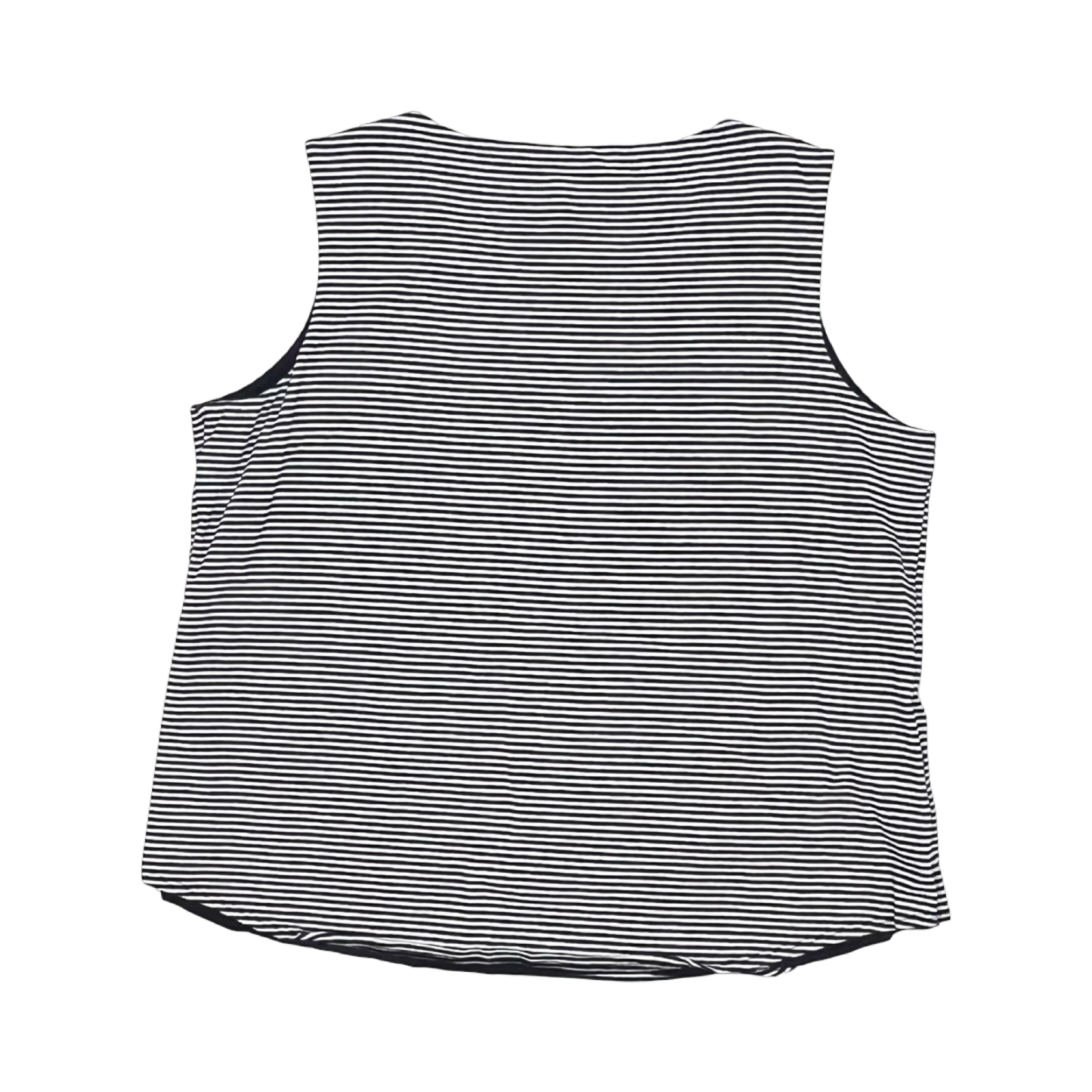 Top Sleeveless By Chicos In Blue & White, Size:L