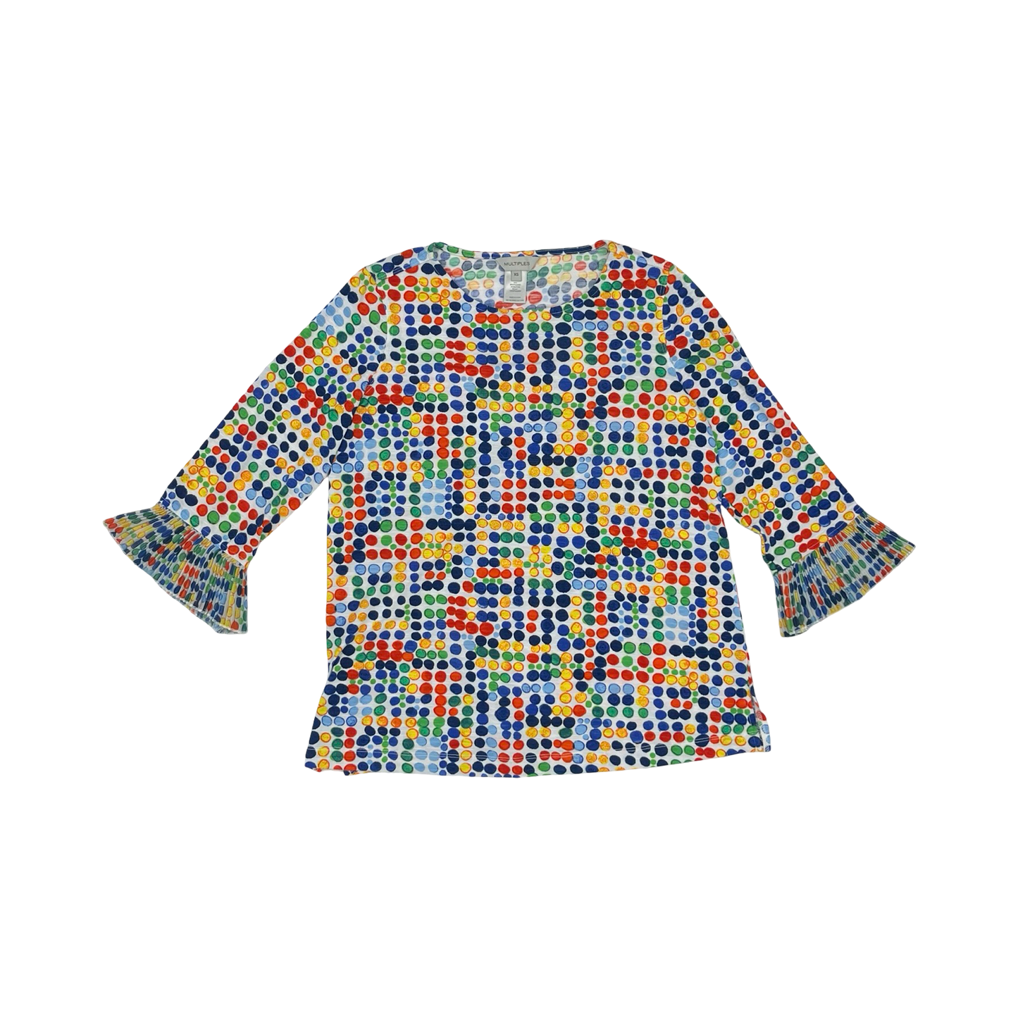 Top 3/4 Sleeve By Multiples In Multi, Size:Xs