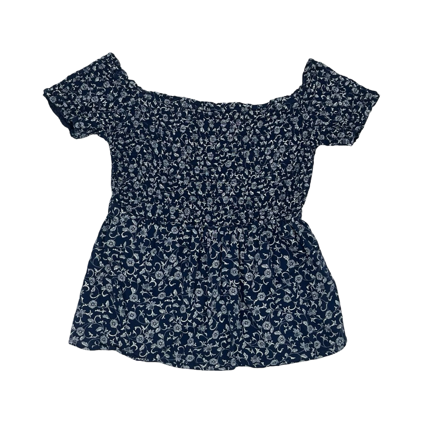 Blouse Ss By Old Navy In Blue & White, Size:M