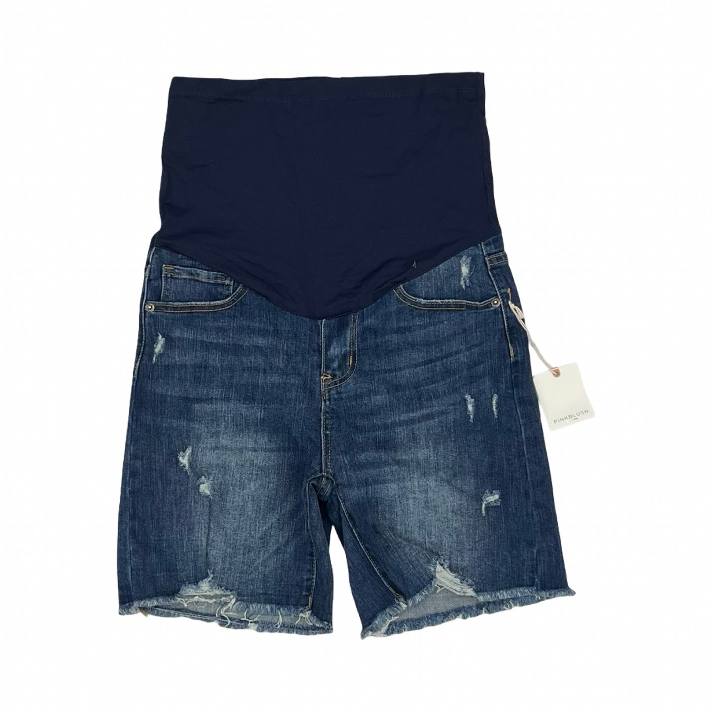 Mat Shorts By Pink Blush In Blue Denim, Size:M