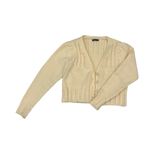 Sweater Cardigan By Very J In Cream, Size:M