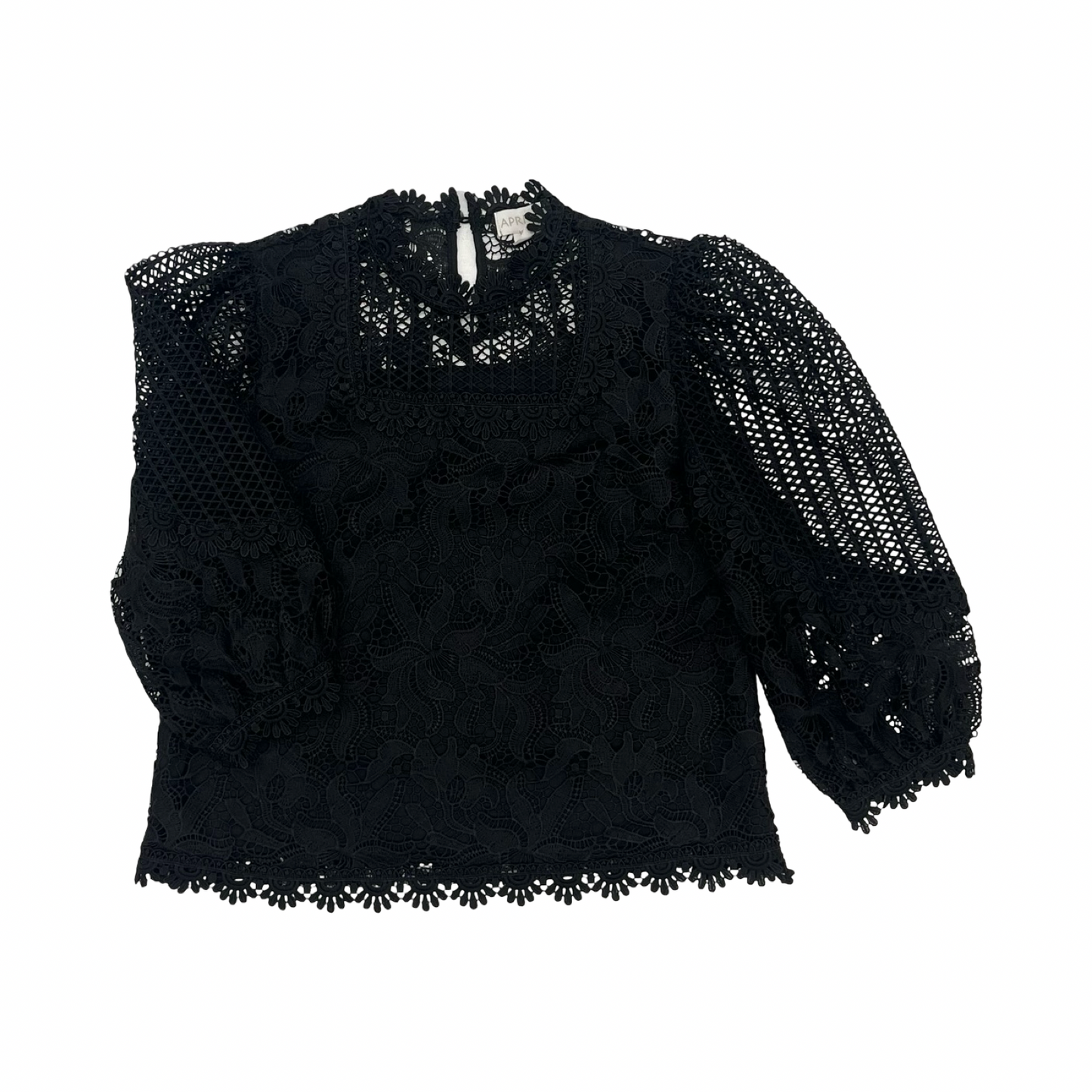 Blouse 3/4 Sleeve By Cmc In Black, Size:M