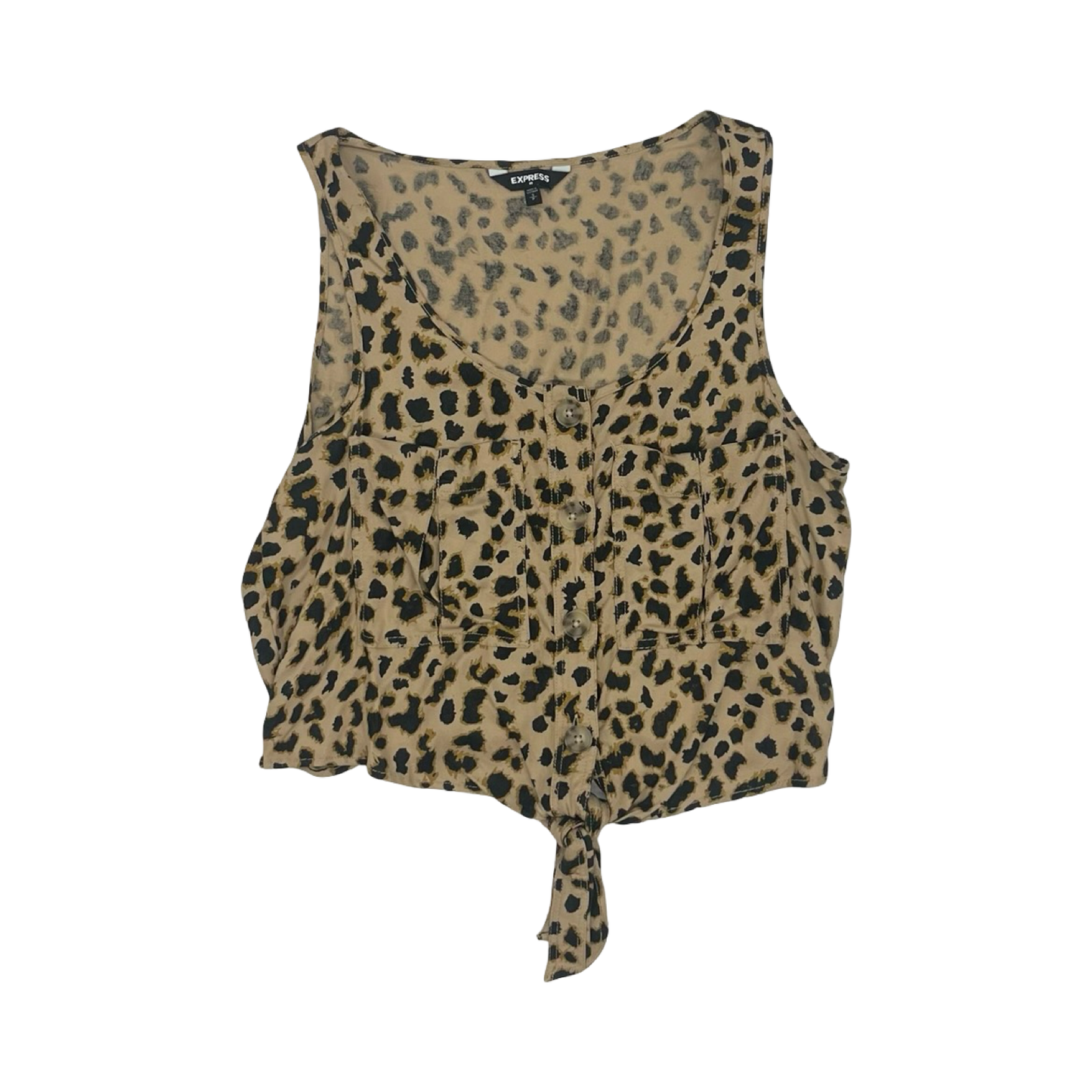 Blouse Sleeveless By Express In Animal Print, Size:S