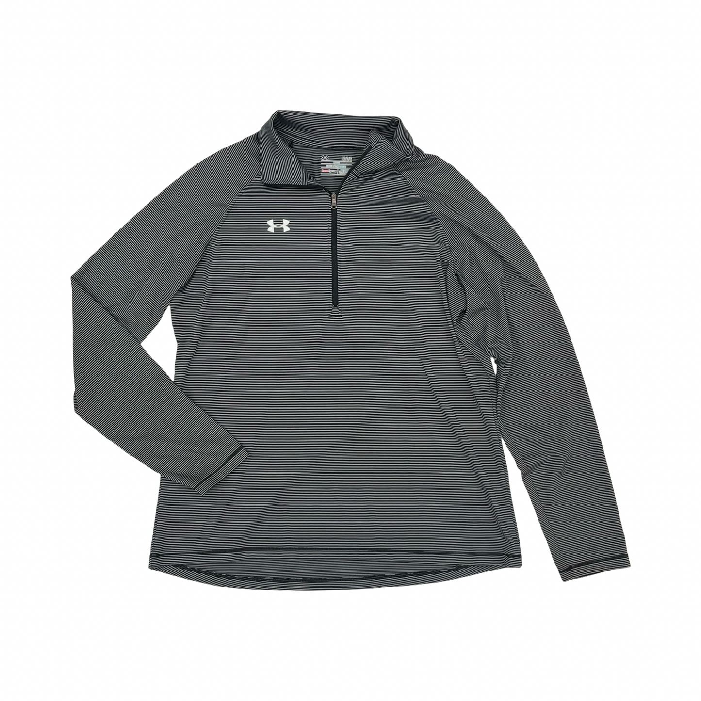 Athletic Top Ls Collar By Under Armour In Black & Grey, Size:L