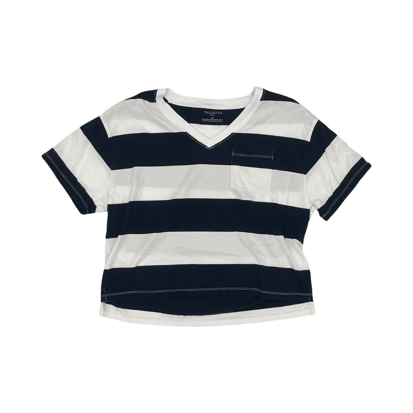 Top Ss By Talbots In Blue & White, Size:Mp