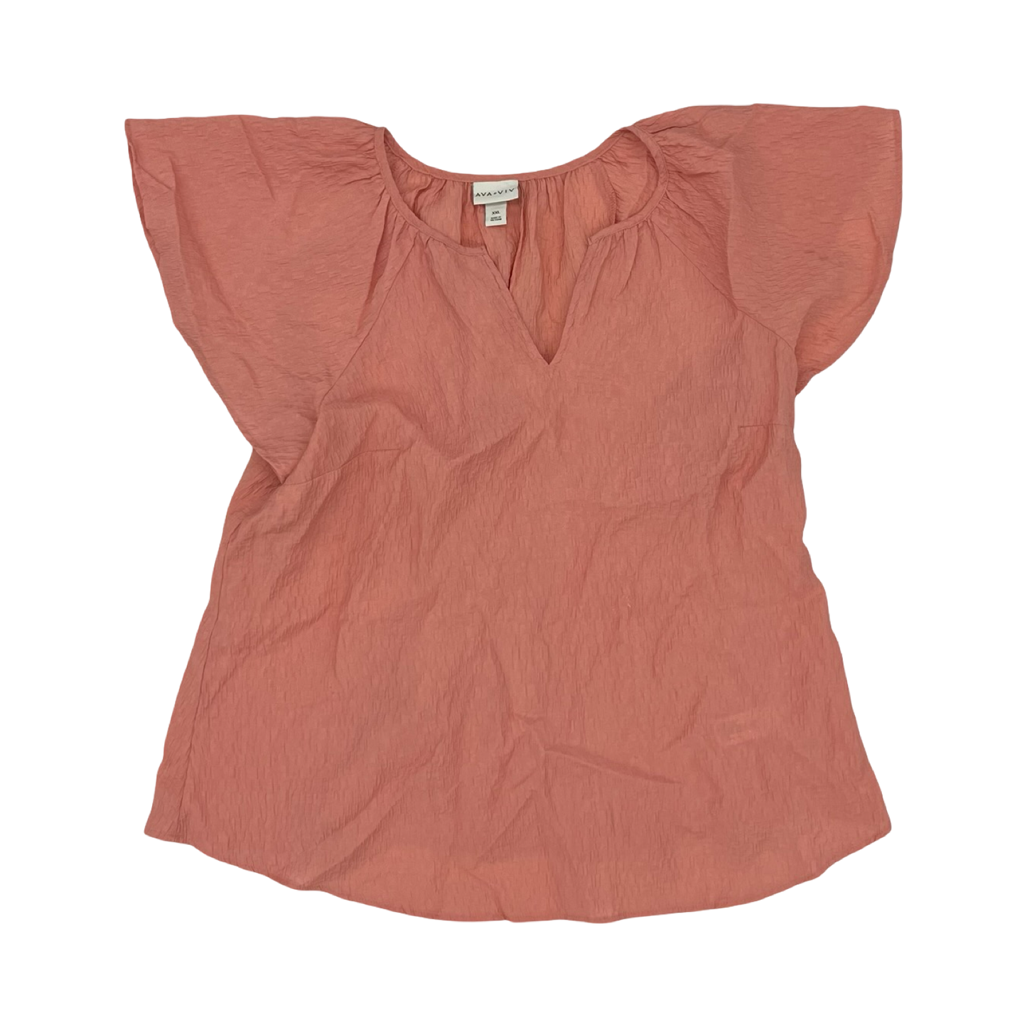 Blouse Ss By Ava & Viv In Pink, Size:Xxl
