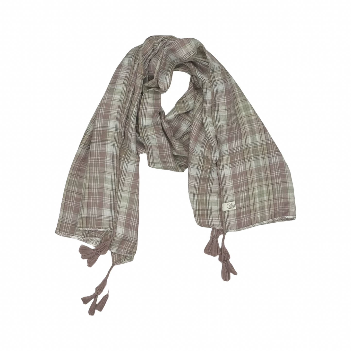 Scarf Long By Cato In Cream & Pink