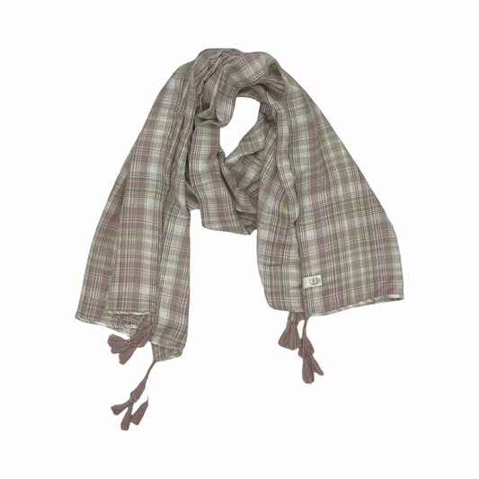 Scarf Long By Cato In Cream & Pink