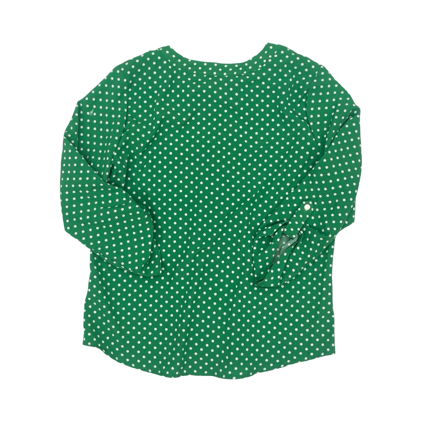 Blouse 3/4 Sleeve By Adrienne Vittadini In Green, Size:M