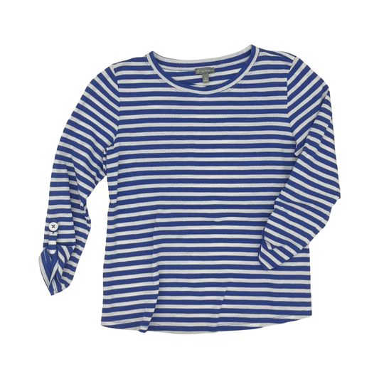 Top 3/4 Sleeve By Talbots In Blue & White, Size:Sp