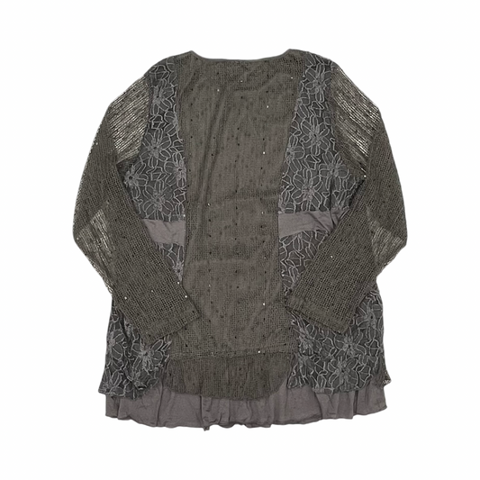 Blouse Ls By Clothes Mentor In Grey, Size:Xl