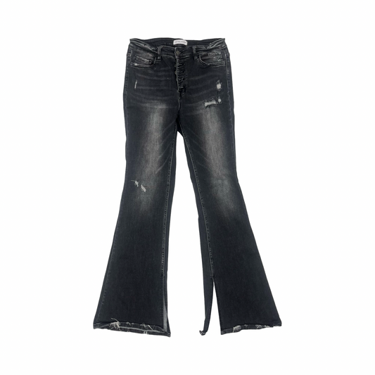 Jeans Flared By Flying Monkey In Black Denim, Size:10