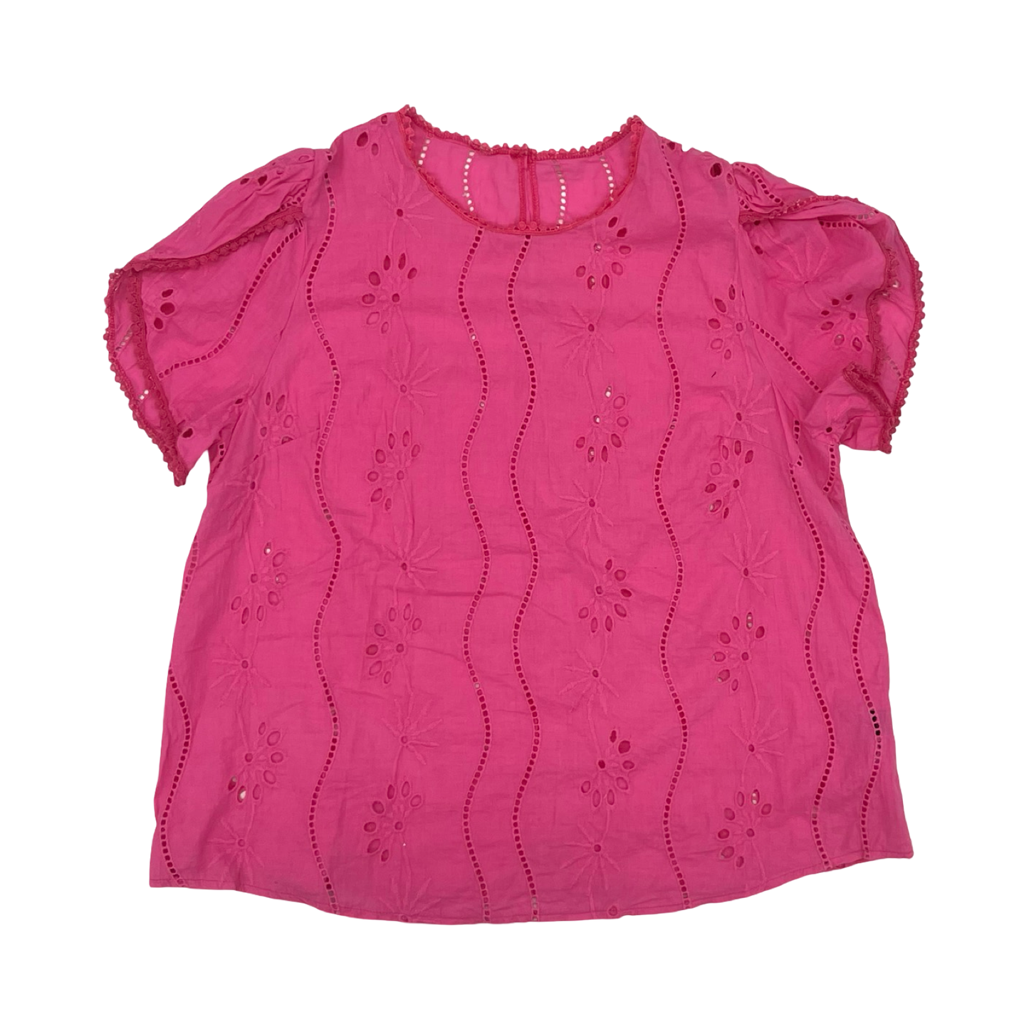 Blouse Ss By Blu Pepper In Pink, Size:1X