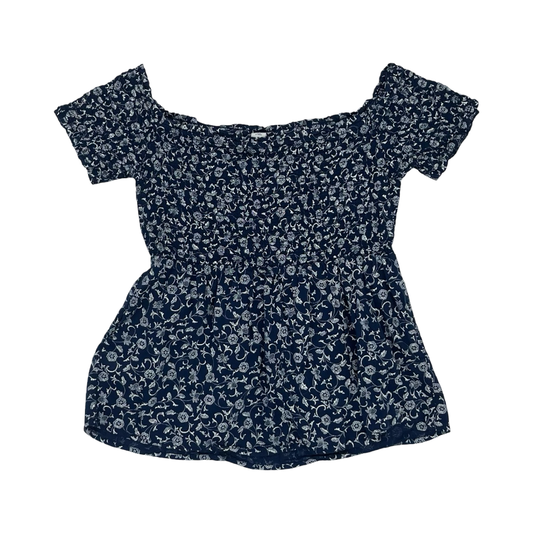 Blouse Ss By Old Navy In Blue & White, Size:M