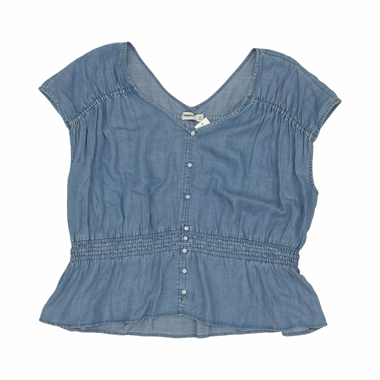 Blouse Ss By Sonoma In Blue, Size:Xxl