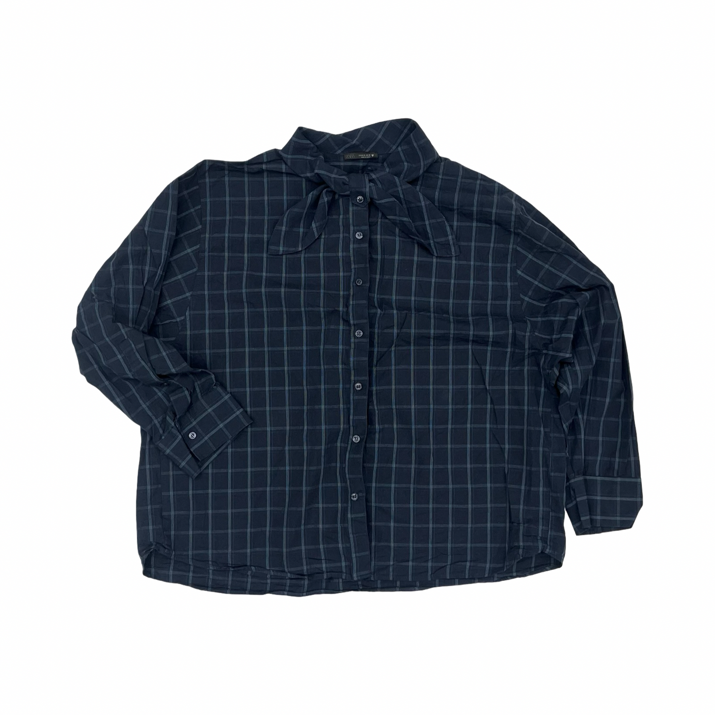 Blouse Ls By Zara In Navy, Size:Xl