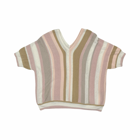 Sweater Ss By Chicos In Pink & Tan, Size:M
