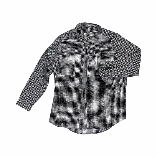 Blouse Ls By Liz Claiborne In Blue & White, Size:Xl