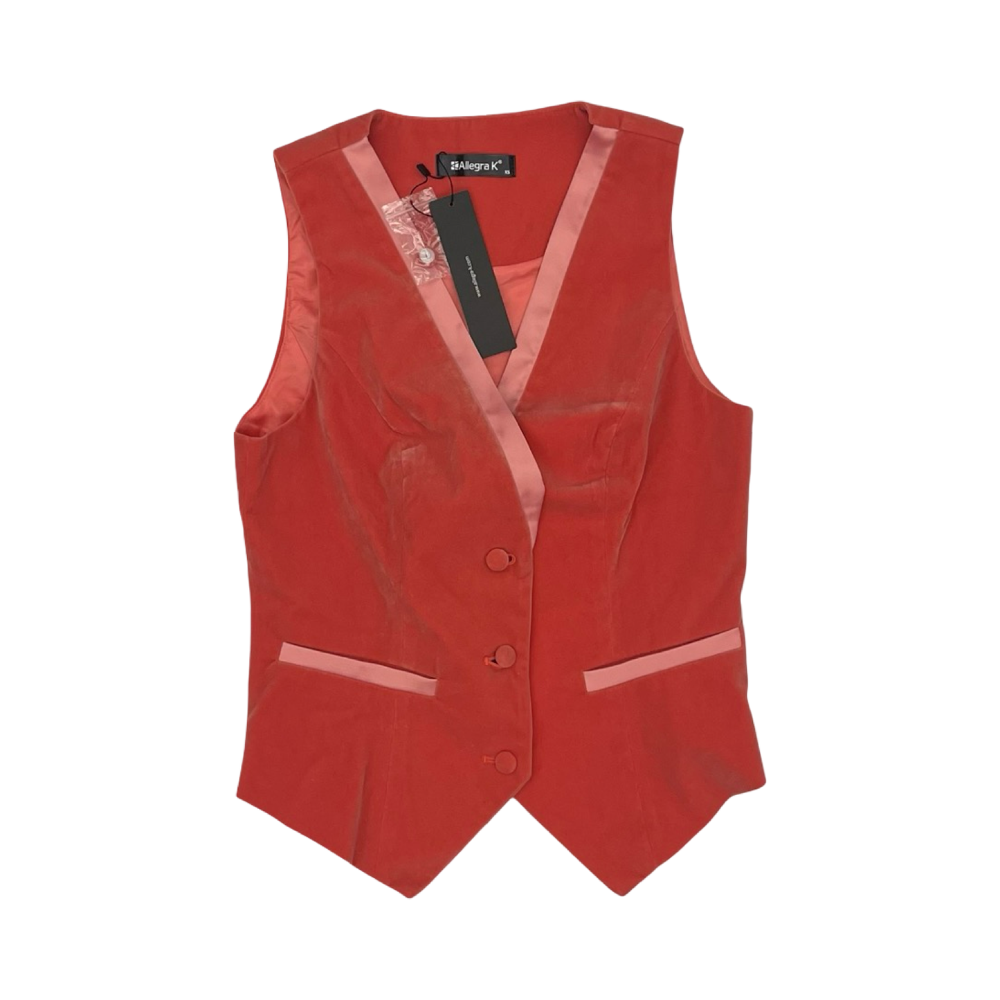 Vest Other By Allegra K In Coral, Size:Xs