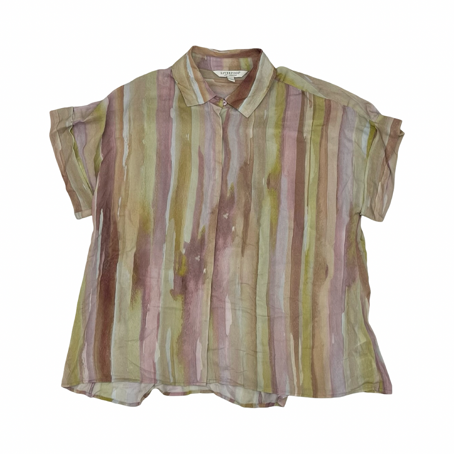 Blouse Ss By Liverpool In Tan, Size:Xs