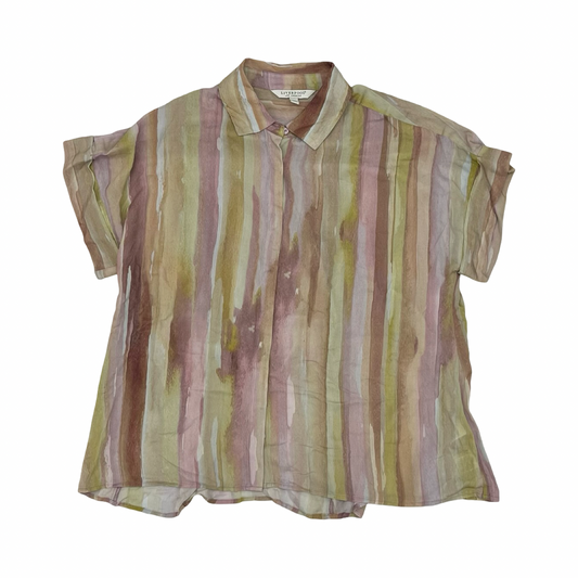 Blouse Ss By Liverpool In Tan, Size:Xs