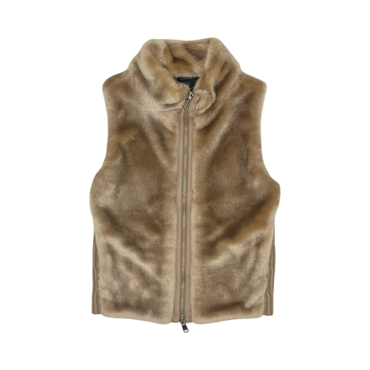 Vest Faux Fur & Sherpa By Armani Exchange In Tan, Size:M
