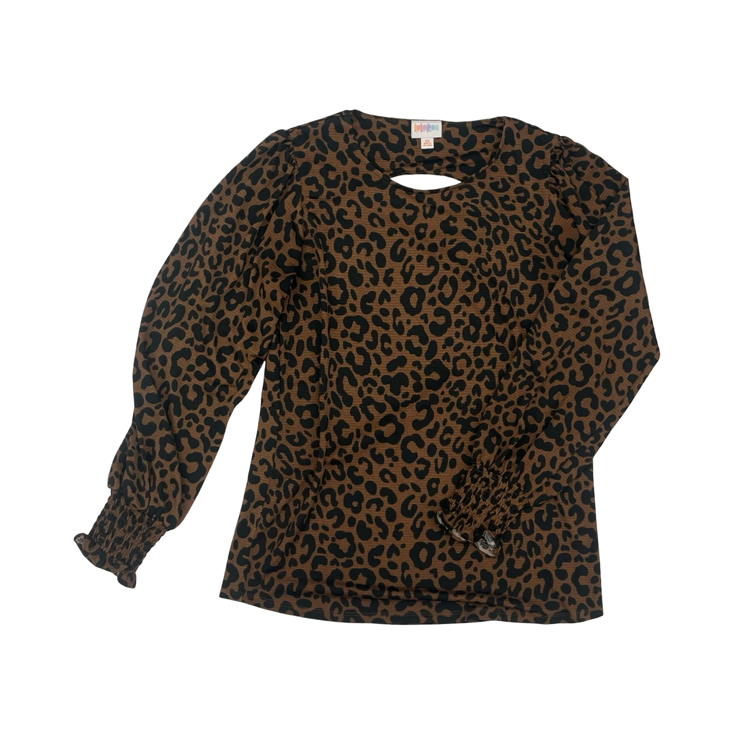 Blouse Ls By Lularoe In Animal Print, Size:Xs