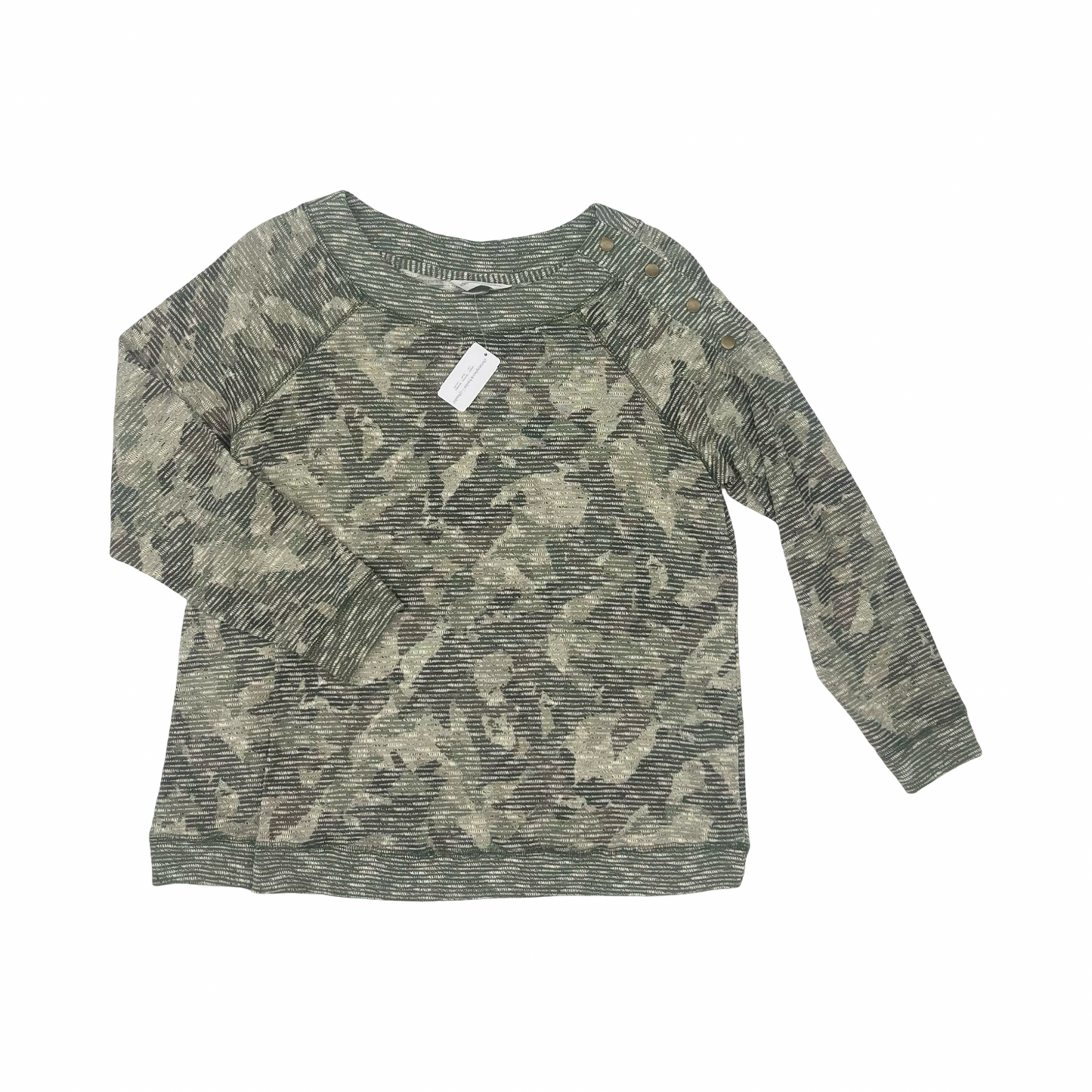Top 3/4 Sleeve By Clothes Mentor In Camouflage Print, Size:Xl