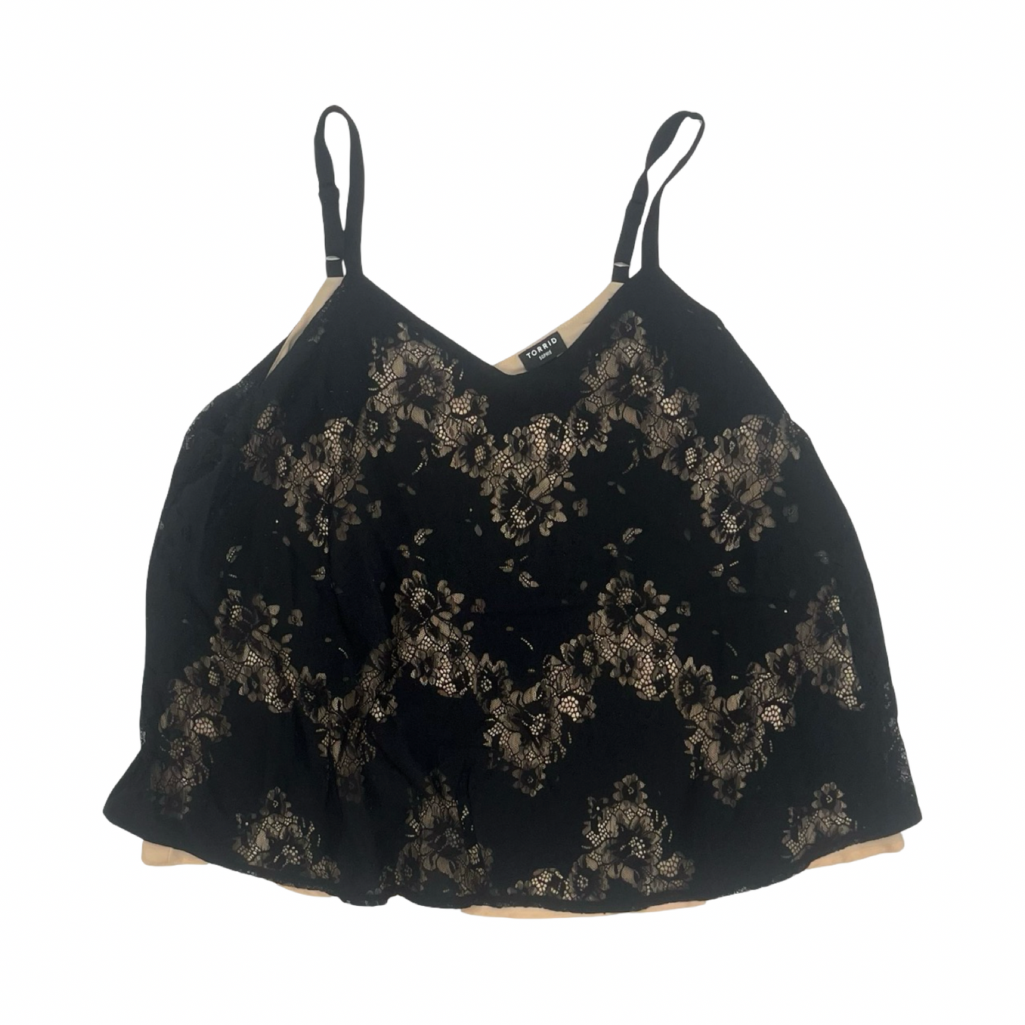 Blouse Sleeveless By Torrid In Black & Tan, Size:Xl