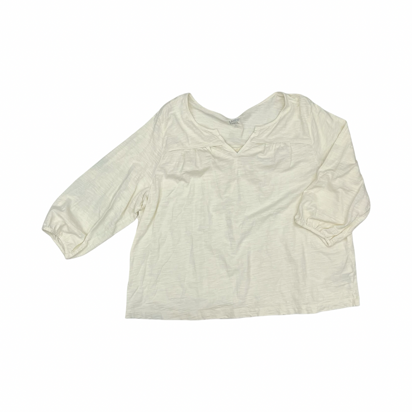 Top 3/4 Sleeve By Lands End In Cream, Size:1X