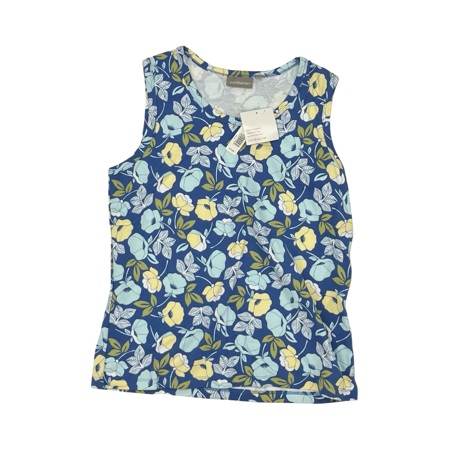 Top Sleeveless By Croft And Barrow In Blue, Size:L