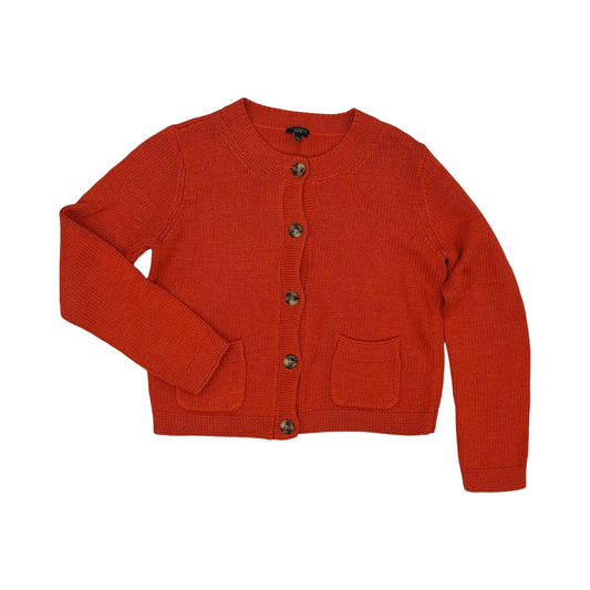 Sweater Cardigan By Talbots In Orange, Size:S