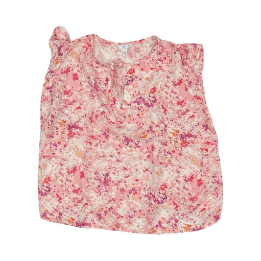 Top Sleeveless By Time And Tru In Floral Print, Size:M